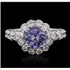 Image 1 : 14KT White Gold 1.77ct Tanzanite and Diamond Ring