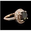Image 2 : 4.76ct Tourmaline and Diamond Ring - 14KT Rose Gold