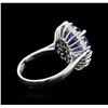 Image 3 : 14KT White Gold 3.67ct Tanzanite and Diamond Ring