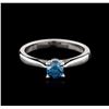 Image 1 : 14KT White Gold 0.47ct Round Cut Fancy Blue Diamond Solitaire Ring