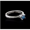 Image 2 : 14KT White Gold 0.47ct Round Cut Fancy Blue Diamond Solitaire Ring