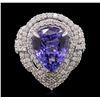 Image 1 : 14KT White Gold 5.42ct Tanzanite and Diamond Ring