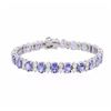 Image 1 : 14KT White Gold 19.14ctw Tanzanite and Diamond Bracelet
