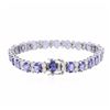 Image 2 : 14KT White Gold 19.14ctw Tanzanite and Diamond Bracelet