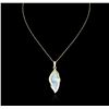 Image 2 : 14KT Yellow Gold 11.00ct Opal and Diamond Pendant With Chain