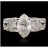 Image 1 : 18KT White Gold EGL Certified 2.99ctw Diamond Ring