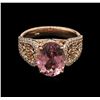 Image 1 : 3.37ct Pink Tourmaline and Diamond Ring - 14KT Rose Gold