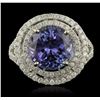 Image 1 : 14KT Two-Tone Gold 6.30ct Tanzanite and Diamond Ring
