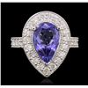 Image 1 : 14KT White Gold 2.82ct Tanzanite and Diamond Ring