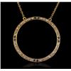 Image 2 : 14KT Yellow Gold 0.20ctw Sapphire and Diamond Pendant With Chain