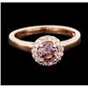 Image 1 : 14KT Rose Gold 0.82ct Tourmaline and Diamond Ring