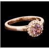 Image 2 : 14KT Rose Gold 0.82ct Tourmaline and Diamond Ring