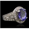 Image 2 : 14KT White Gold 5.21ct Tanzanite and Diamond Ring