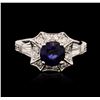 Image 1 : 14KT White Gold 1.84ct Sapphire and Diamond Ring