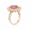 Image 3 : 14KT Rose Gold 2.87ct Pink Sapphire and Diamond Ring