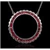 Image 2 : 14KT White Gold 3.00ctw Ruby Necklace