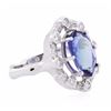 Image 2 : 14KT White Gold 6.74ct Tanzanite and Diamond Ring