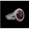 Image 2 : 8.12ct Ruby and Diamond Ring - 14KT White Gold