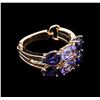 Image 2 : 2.63ctw Sapphire, Tanzanite and Diamond Ring - 14KT Two-Tone Gold