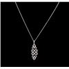 Image 2 : 0.66ctw Diamond Pendant With Chain - 14KT White Gold