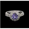 Image 1 : 1.33ct Tanzanite and Diamond Ring - 14KT White Gold