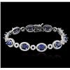 Image 1 : 14KT White Gold 8.85ctw Sapphire and Diamond Bracelet