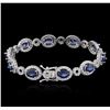 Image 2 : 14KT White Gold 8.85ctw Sapphire and Diamond Bracelet