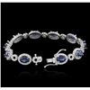 Image 3 : 14KT White Gold 8.85ctw Sapphire and Diamond Bracelet