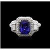 Image 1 : 14KT White Gold 2.24ct Tanzanite and Diamond Ring