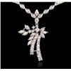 Image 2 : 14KT White Gold 3.82ctw Diamond Necklace