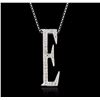 Image 1 : 14KT White Gold 0.20ctw Diamond Pendant With Chain
