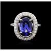 Image 1 : 14KT White Gold 2.96ct Tanzanite and Diamond Ring