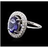 Image 2 : 14KT White Gold 2.96ct Tanzanite and Diamond Ring
