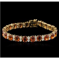 14KT Yellow Gold 16.75ctw Yellow Sapphire and Diamond Bracelet