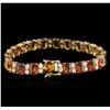 Image 2 : 14KT Yellow Gold 16.75ctw Yellow Sapphire and Diamond Bracelet