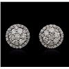 Image 1 : 14KT White Gold 0.90ctw Diamond Earrings
