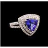 Image 2 : 14KT White Gold 1.76ct Tanzanite and Diamond Ring