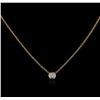 Image 2 : 14KT Yellow Gold 0.09ct Diamond Solitaire Necklace