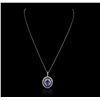 Image 2 : 14KT White Gold 2.17ct Tanzanite and Diamond Pendant