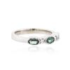 Image 2 : 14KT White Gold 0.70ctw Chrysoberyl and Diamond Ring