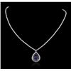 Image 2 : 14KT White Gold 11.55ct GIA Certified Tanzanite and Diamond Necklace