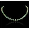 Image 1 : 14KT Yellow Gold 37.26ctw Emerald and Diamond Necklace