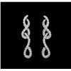 Image 1 : 3.44ctw Diamond Earrings - 18KT White Gold