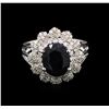 Image 1 : 3.69ct Sapphire and Diamond Ring - 14KT White Gold
