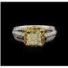 Image 1 : EGL INT 1.88ctw Fancy Yellow Diamond Ring - 18KT Two-Tone Gold