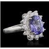 Image 2 : 14KT White Gold 3.80ct Tanzanite and Diamond Ring