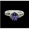 Image 1 : 14KT White Gold 2.13ct Tanzanite and Diamond Ring
