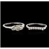 Image 2 : 14KT White Gold 1.57ctw Diamond Wedding Ring Set
