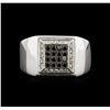 Image 1 : 0.50ctw Black Diamond Ring - 14KT White Gold