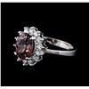 Image 2 : 14KT White Gold 2.46ct Brown Sapphire and Diamond Ring